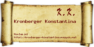 Kronberger Konstantina névjegykártya